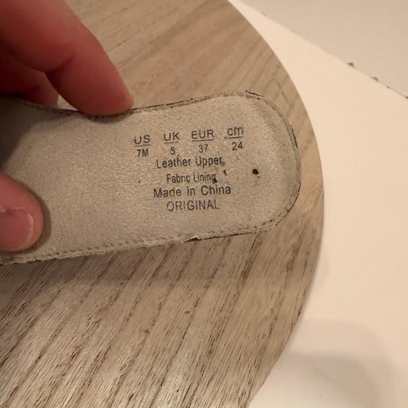 Dr. Scholl’s Original Exercise Sandals Blue Leather Women’s 7M – Wooden Slide - Picture 4 of 8